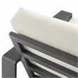 Lirienne Outdoor Patio Aluminum Faux Wood Armchairs Set of 2 in Cream
