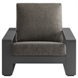 Lirienne Outdoor Patio Aluminum Faux Wood Armchairs Set of 2 in Smoke