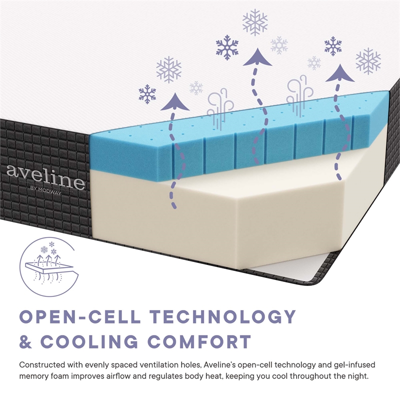 Modway 12 Inch Gel-Infused Ventilated Memory Foam California King Mattress