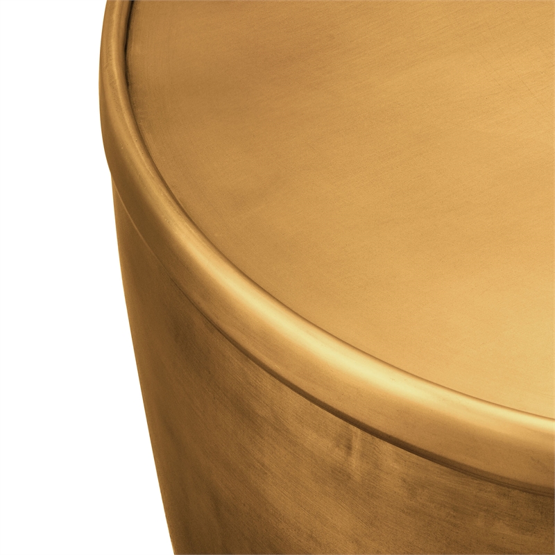 Viora Metal Storage Side Table in Burnished Brass