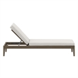Northlake Outdoor Patio Teak Chaise Lounge in Weathered Gray White