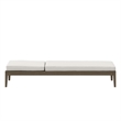 Northlake Outdoor Patio Teak Chaise Lounge in Weathered Gray White