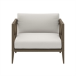 Northlake Outdoor Patio Teak Armchair in Weathered Gray White