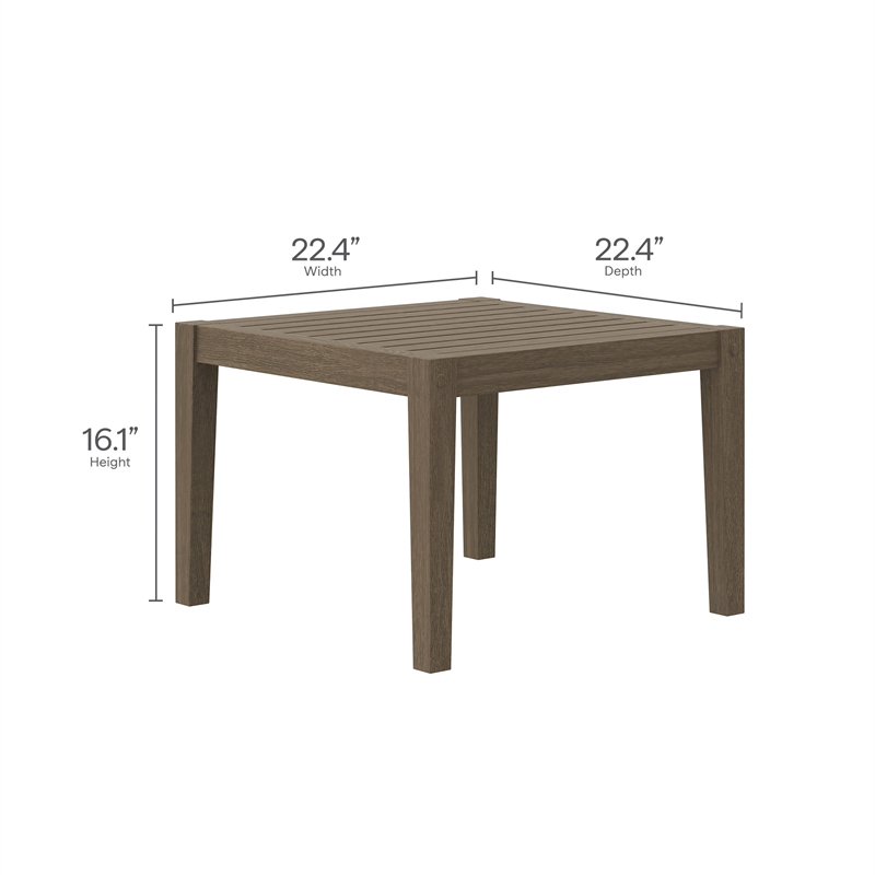 Modway Northlake 5-Piece Outdoor Patio Teak Wood Furniture Set in Weathered Gray White