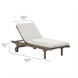 Saratoga Outdoor Patio Teak Wood 3-Piece Chaise Lounge Furniture Set in Weathered Gray White