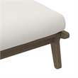 Saratoga Outdoor Patio Teak Ottoman in Weathered Gray White