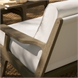 Saratoga Outdoor Patio Teak Wood Loveseat in Weathered Gray White
