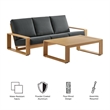 Lirienne 2-Piece Patio Aluminum Faux Wood Furniture Set in Charcoal Natural