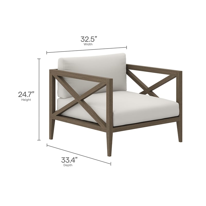 Northlake 3-Piece Patio Teak Wood Furniture Set with Armchair and Side Table