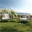 Northlake 3-Piece Patio Teak Wood Furniture Set with Armchair and Side Table