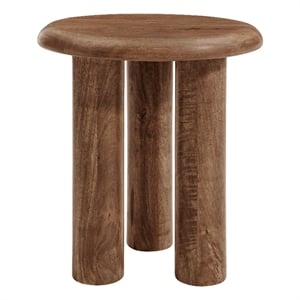 Mavina Mango Wood Side Table in Walnut