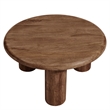 Mavina Round Mango Wood Coffee Table in Walnut