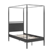 Marlowe 4-Poster Canopy Metal Twin Platform Bed in Charcoal