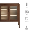 Modway Nell Tempered Glass Doors Accent Cabinet in Walnut