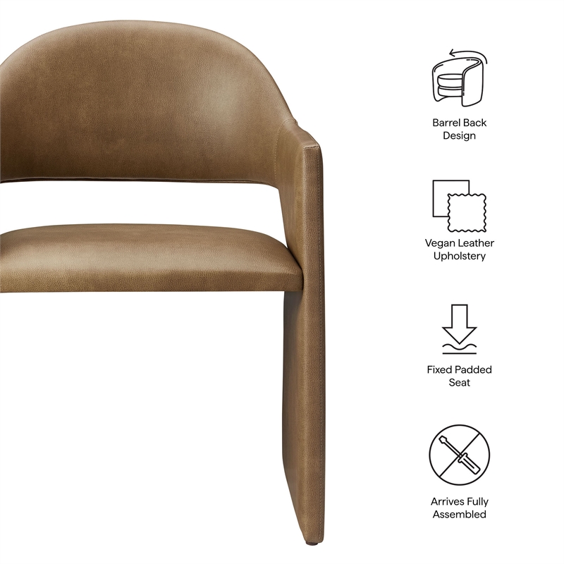 Talia   Vegan Leather Dining Armchair in Toast