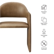 Talia   Vegan Leather Dining Armchair in Toast