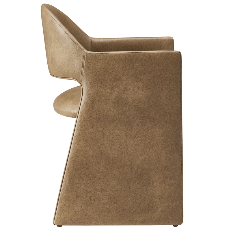 Talia   Vegan Leather Dining Armchair in Toast