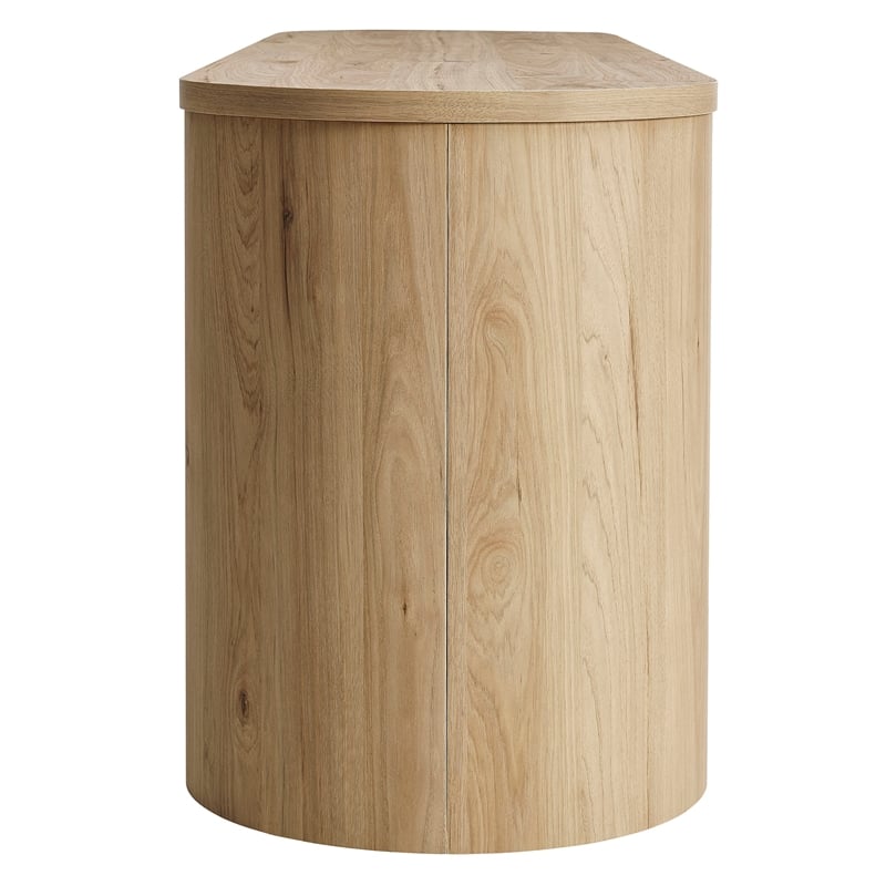 Duval  71 Inch Oval  TV Cabinet in Light Oak