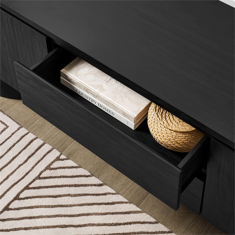 Duval  71 Inch Oval  TV Cabinet in Black