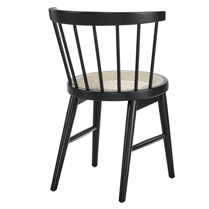 Lykke Curved Spindle Back Dining Chairs Set of 2 in Black
