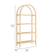 Vexley 72 Inch Large Arched Bookshelf in Natural