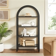 Vexley 60 Inch Wide Arched Bookshelf in Black