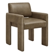 Daven Vegan Leather Dining Armchair in Mushroom