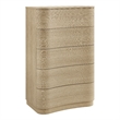 Mirae 5-Drawer Curved Dresser Chest of Drawers in Brush Light Oak