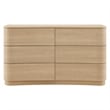Mirae 6-Drawer Curved Dresser in Brushed Light Oak