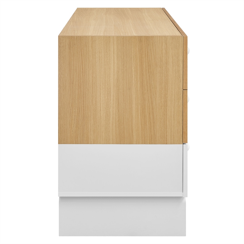Nolia 6-Drawer Color Block Dresser in Oak White