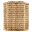 Erika Scalloped Natural Rattan Side Table in Natural