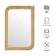 Corsica Curved Rectangle Rattan Wall Mirror in Natural