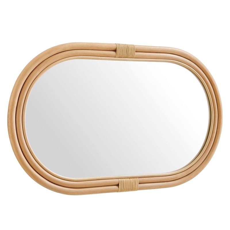 Corsica Oval Rattan Wall Mirror in Natural
