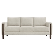 Hawken Boucle Fabric Sofa in Parchment Espresso