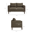 Hawken Boucle Fabric Loveseat in Antique Espresso