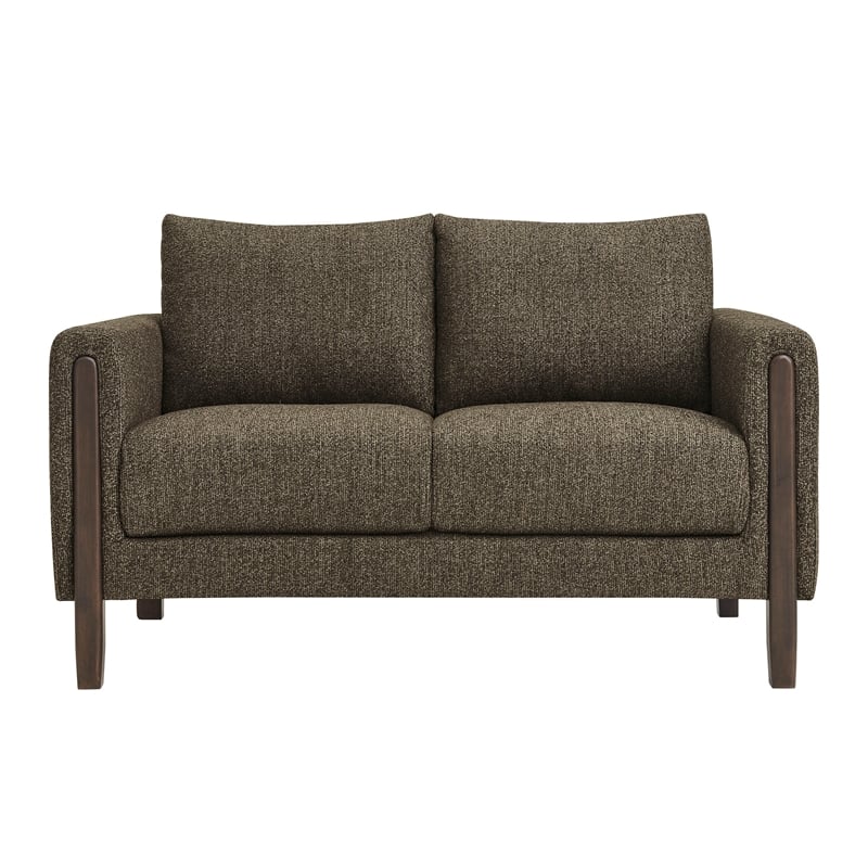Hawken Boucle Fabric Loveseat in Antique Espresso