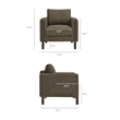 Hawken Boucle Fabric Accent Armchair in Antique Espresso