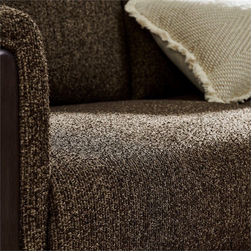 Hawken Boucle Fabric Accent Armchair in Antique Espresso