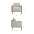 Hawken Boucle Fabric Accent Armchair in Parchment Beech