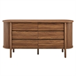 Cadence 6-Drawer Curved Dresser in Walnut