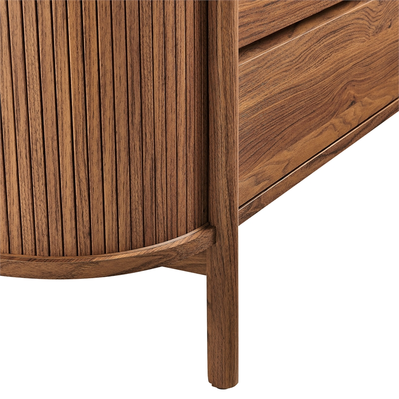 cadence 6-drawer curved dresser in walnut