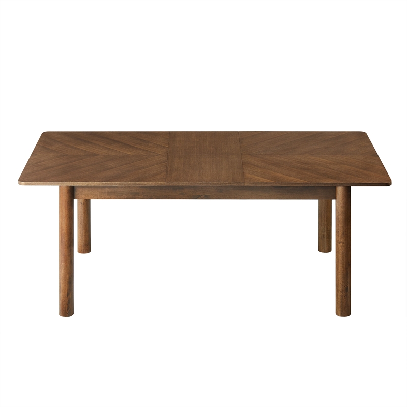 Modway Alba 7-Piece Extentable Dining Set in Walnut/Taupe
