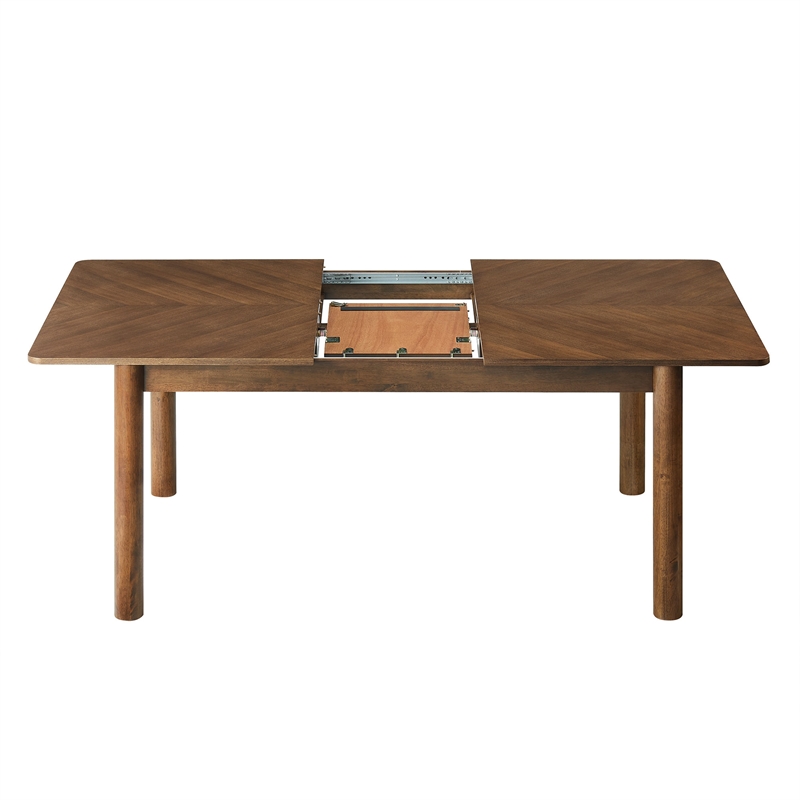 Modway Alba 7-Piece Extentable Dining Set in Walnut/Taupe