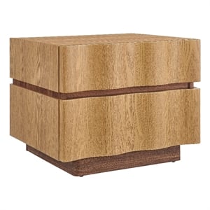 Isola 2 Drawer Nightstand in Light Oak Walnut