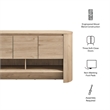 Duval 62 Inch Oval Sideboard in Light Oak