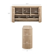 Duval 62 Inch Oval Sideboard in Light Oak