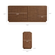 Render 4-Door Fluted Sideboard Cabinet TV Stand in Walnut