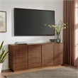 Render 4-Door Fluted Sideboard Cabinet TV Stand in Walnut