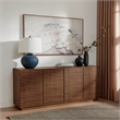 Render 4-Door Fluted Sideboard Cabinet TV Stand in Walnut