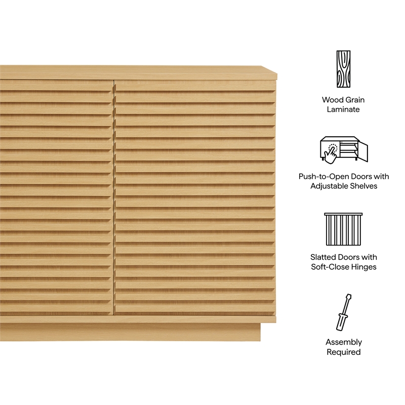 Render 2-Door Fluted Accent Cabinet in Oak